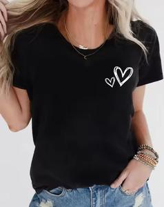 T-shirt ample en coton respirant imprimé, coupe streetwear, épaules tombantes, personnalisé pour femme - Product Image 3