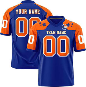 Maillot de football américain personnalisé en gros, respirant, en polyester, pour hommes et jeunes, uniforme de sport à manches courtes - Product Image 5