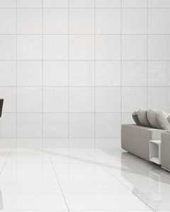 Azulejo de Porcelana Brillante Plateado de Lujo, 600x600 mm, Aspecto de Mármol Gris Premium, Alta Calidad para Paredes y Pisos de Cocina - Product Image 1