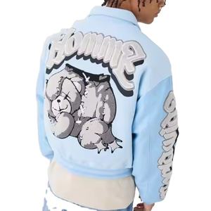 Fabricante personalizado de alta calidad bordado mangas de cuero Letterman Varsity chaquetas para hombres Varsity chaqueta para hombre - Product Image 4