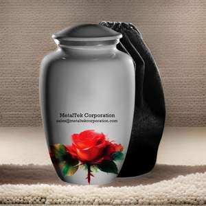 Nouvelle version urne funéraire à imprimé floral pour cendres avec couvercle urnes funéraires adultes en métal en aluminium pour pots de cendres souvenir prix bas - Product Image 5