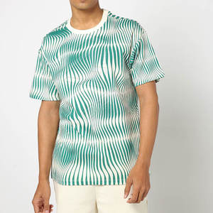 Camiseta de hombro caído para hombre 100% algodón de gran tamaño Boxy cuello redondo diseño de logotipo personalizado manga corta longitud personalizable - Product Image 1