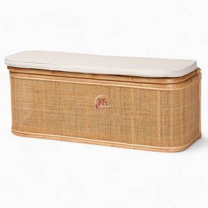 Banco de mimbre de ratán con cojín para decoración del hogar con diseño minimalista hecho en Vietnam al por mayor - Product Image 1