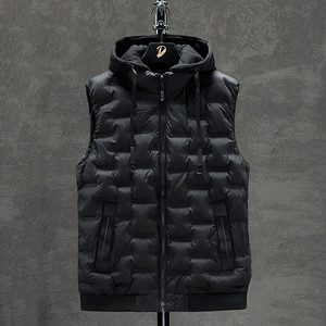 Hommes hiver vers le bas gilets marque Top vente nouveau mâle décontracté gilet extérieur sans manches vestes Outwear à capuche gilet - Product Image 2