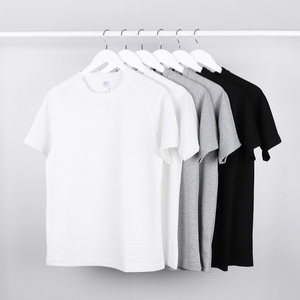 Roof Gallery Plus Size Men's T-Shirts 260gsm Waffle Crew Neck Short Sleeve Drop Shoulder Casual Black <b>White</b> Gray - Product Image 2