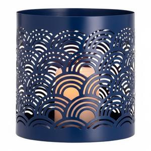 ชุดเชิงเทียนทองแดงโบราณ 2 ชิ้น ลายฉลุเรขาคณิตแบบโมร็อกโก สำหรับตกแต่งบ้านทั้งภายในและภายนอก - Product Image 4