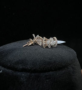 Boucles d'oreilles élégantes en forme de grappe de diamants naturels 14K or massif bijoux de luxe conception solitaire coupe brillante à la mode troisième partie - Product Image 5