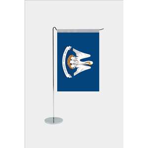 Drapeau de bureau en forme de L personnalisé de l'État de Louisiane, impression numérique sur polyester, mât de drapeau en aluminium et fibre de verre pour affichage éducatif - Product Image 1