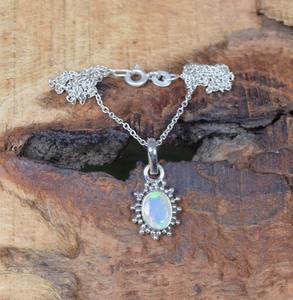 จี้โอปอลอัญมณีทำมือสไตล์โบโฮสีเงินสเตอร์ลิง925พร้อมของขวัญสำหรับผู้หญิงชุบโรเดียม - Product Image 4