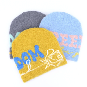 Alta calidad Jacquard logotipo personalizado Mohair Knit invierno Mohair Fuzzy Mea Culpa gorros hechos a mano Premium - Product Image 4