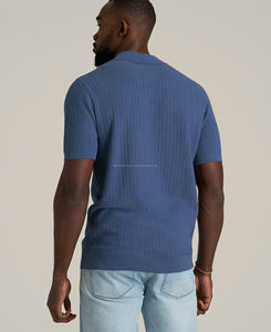 Men's 100% Cotton New Style Fabric Embroidered <b>Button</b> for <b>Shirts</b> Breathable <b>Half</b> Sleeve Hip Hop Solid Pattern Knitted - Product Image 2