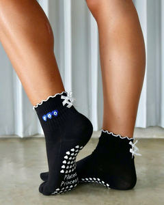 Heart Grip Crew Socks Anti <b>Slip</b> Cotton Stretch Breathable Cozy Yoga Pilates Fitness Trendy Indoor Workout Socks - Product Image 6