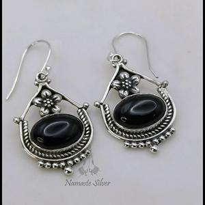 Pendientes de Ónix Negro, Plata de Ley 925: Joyería Colgante Hecha a Mano, Piedra de Nacimiento de Julio - Product Image 6