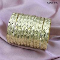 Bijoux en Gros Joncs Indiens Traditionnels Remplis d'Or 14K 18K 24K, Joncs Tendance, Bijoux en Laiton Remplis d'Or Oro Joyería