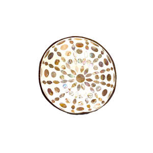 Bol de noix de coco fait à la main moderne léger Antique coquille d'oeuf incrustation vaisselle de fruits décorative haute qualité emballé Vietnam - Product Image 5