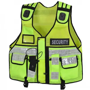 Kualitas Terbaik kustom cetak Logo pria keamanan kerja rompi Hi Vis reflektif keselamatan melindungi rompi