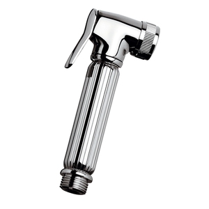 Cabezal de ducha de botón pulsador de latón cromado Lux con función de apagado Suministros de baño - Product Image 1