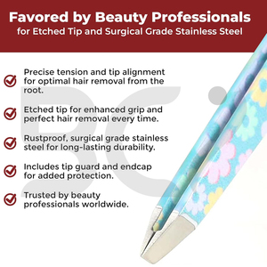 Pinzas Profesionales para Cejas de Acero Inoxidable con Punta Inclinada, Herramienta de Precisión para Depilación y Cuidado de la Belleza - Product Image 5