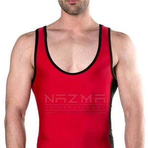 Impression numérique de logo personnalisé sangle réglable singulet d'équipement de lutte de haute qualité nouveauté polyester spandex - Product Image 4