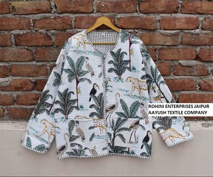 Women's Cotton <b>Quilted</b> Jacket Boho Vintage Style Coat Kimono Stripe Piping <b>Double</b> Side Wear Handmade Front Open Design New Coat - Product Image 2