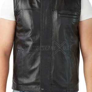 Venta caliente Transpirable Hombres Ropa Chaleco de cuero Durable Venta al por mayor Nuevo Chaleco de cuero de moda - Product Image 6