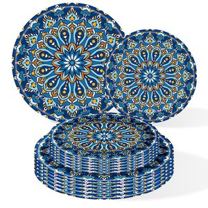 <span class=keywords><strong>100</strong></span> Đếm Boho Giấy Tấm Dùng Một Lần Tấm Cho Đảng Retro Bohemian Phong Cách Món Tráng Miệng Bữa Ăn Tối Tấm Thiết Lập Kỳ Nghỉ Đám Cưới Sự Kiện - Product Image 1