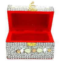 Boîtes de rangement pliables pour bijoux, brodées, motif EXOTIQUE INDIEN, en tissu 100% coton, style européen, design fonctionnel avec couvercle