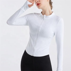 Nuevas camisas deportivas atléticas estilizadas para mujer, ropa deportiva de Yoga transpirable de secado rápido con cremallera larga para Fitness - Product Image 5
