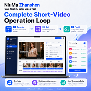 Logiciel de génération de vidéos courtes IA |   Créateur de vidéos automatisé pour la création de contenu, le marketing sur les réseaux sociaux et les solutions de médias numériques - Product Image 2