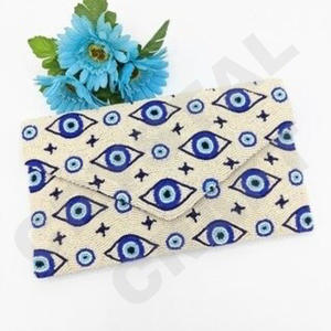 Bleu mauvais œil personnalisé perlé fête pochette sac de soirée concepteur dames sacs à bandoulière sacs à main de luxe et sacs à main fêtes - Product Image 1