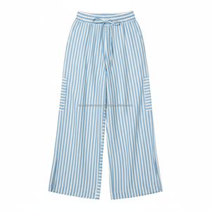 Pantalons palazzo décontractés pour femmes en spandex/polyester, pantalons à jambes larges d'hiver, style bohème - Product Image 4