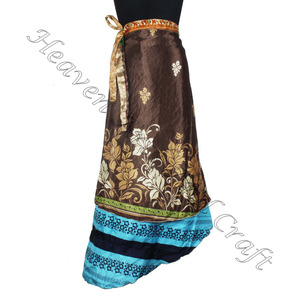 Ấn Độ cổ điển 100% lụa dài ma thuật quấn váy phụ nữ mới Boho <span class=keywords><strong>GYPSY</strong></span> wraaparound Váy nhà sản xuất bán buôn - Product Image 4