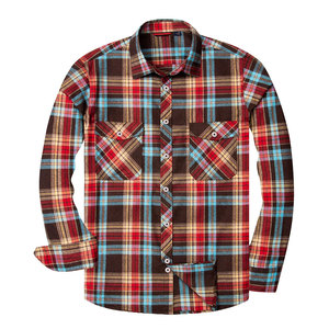 Camisas de Franela al por Mayor OEM con Logotipo Personalizado, Camisas de Franela de Manga Larga para Hombre en Tallas Grandes - Product Image 1