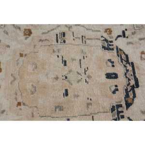 พรมตุรกี, พรมวินเทจขนาดใหญ่ 5.1x10.3 ฟุต, พรมขนสัตว์สีขาวสไตล์ตะวันตกเฉียงใต้ - Product Image 5