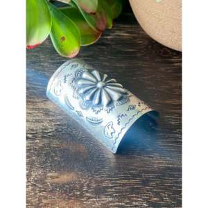 Navajo Handmade Sterling Silver <b>Bear</b> Ponytail Holders - Product Image 2