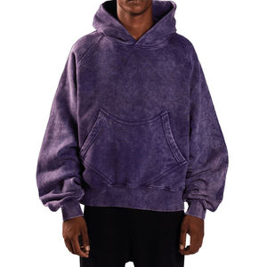 Sweat-shirts à capuche pour hommes de haute qualité, style streetwear d'hiver, délavés à l'acide, coupe ample, boutonnière, coupe-vent, respirant, personnalisable - Product Image 1