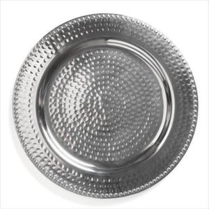 Assiettes de présentation rondes en métal argenté pour mariages et réceptions – Vaisselle de table sûre pour les aliments - Product Image 4