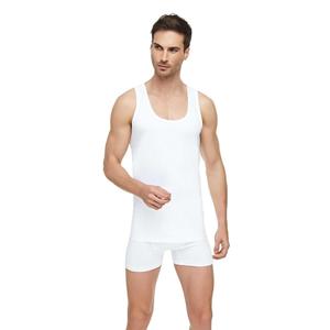 Canottiera da uomo in cotone pettinato bianco, cotone 100%, confezione da 1' - Product Image 1