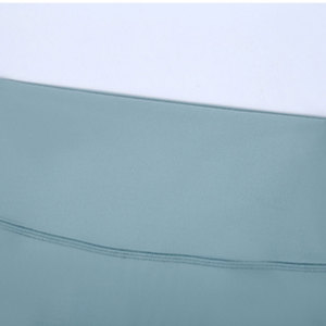 Pantalones cortos transpirables de secado rápido con logotipo personalizado para mujer, corsé alto para Fitness, monos cálidos elásticos, cintura elástica teñida Lisa para la barriga - Product Image 6