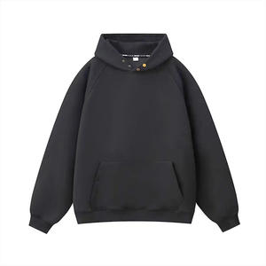 Sweat à capuche 400gsm brodé personnalisé sans cordes en coton épais unisexe de haute qualité anti-rétrécissement sweats à capuche surdimensionnés pour hommes français - Product Image 3