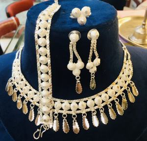 24K Gold Dubai Vintage Classic <b>Pearl</b> Flower Brooch Earrings Necklace Anniversary Fashion Copper <b>Jewelry</b> <b>Set</b> Gift - Product Image 2