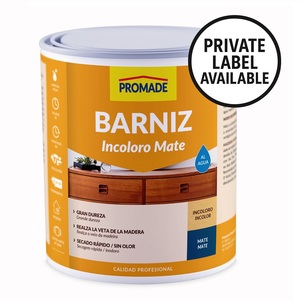 Vernis pour bois d'intérieur à base d'eau OEM, finition mate transparente, faible odeur, résistant aux rayures, étiquette privée disponible, 750 ml - Product Image 2