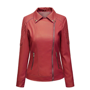 Nouvelle conception 2026 – Blouson d'hiver en cuir véritable pour femme, style motard, respirant avec fermeture éclair intérieure, doublure chaude et poches – Vente en gros OEM - Product Image 2