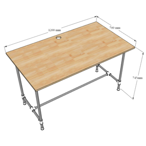 Modern Industrial Luxury Office <b>Desk</b> 120x70cm <b>Foldable</b> Melamine Design Style Industrial Traditional Modern - Product Image 5