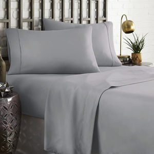 Ensemble de draps de lit en coton 100% OEM, taille Queen, vente en gros directe d'usine, couleur unie, style simple, ensemble de draps de lit 4 pièces - Product Image 4