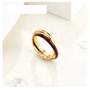 Anillo DE BODA 3-1 del fabricante indio directo Anillo de moda Premium con acabado dorado de triple banda de Plata de Ley 925 de alto pulido - Product Image 3