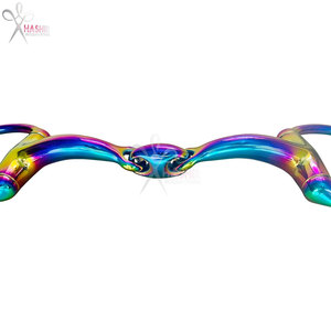 Bocado Curvo de Acero Inoxidable Arcoíris para Caballo, Personalizable, Multicolor, Reutilizable, con Logotipo OEM, Diseño Suave para la Boca, para Entrenamiento y Equitación - Product Image 4