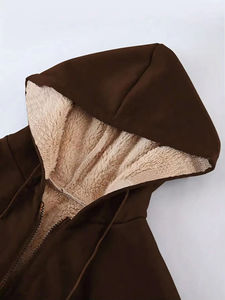 Women <b>Sherpa</b> Fleece <b>Hoodie</b> - Custom Logo Soft Teddy Fabric Oversized Breathable Eco-Friendly pullover - Product Image 5