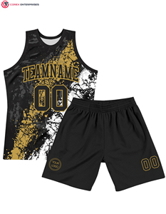 Maillots de basket personnalisés respirants avec logos sublimés, haute qualité, fabriqués au Pakistan, 100% polyester, séchage rapide, sans manches - Product Image 3