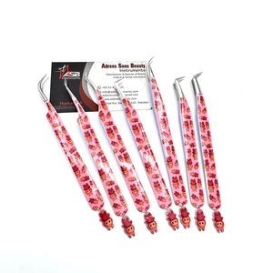 Pince à épiler en acier inoxydable de haute qualité pour extensions de cils Labubu, durable, sans fibres, à pointe fine, motif Labubu - Product Image 6